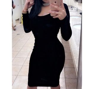 Black velvet dress